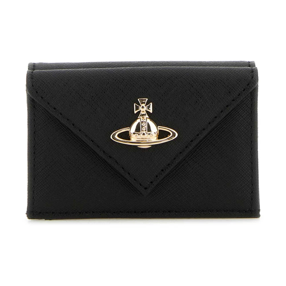 Vivienne Westwood Zwarte leren portemonnee Black Dames