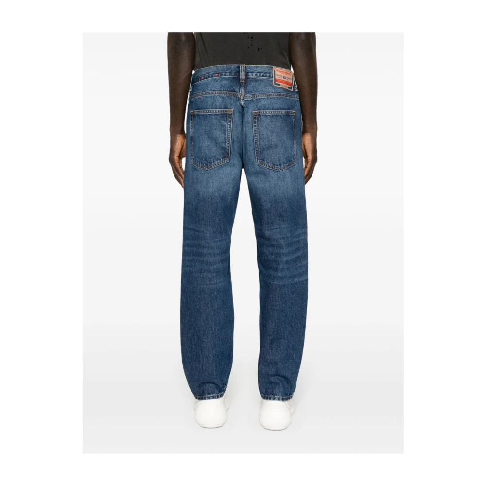Diesel Denim Straight Jeans Klassiek Ontwerp Blue Heren