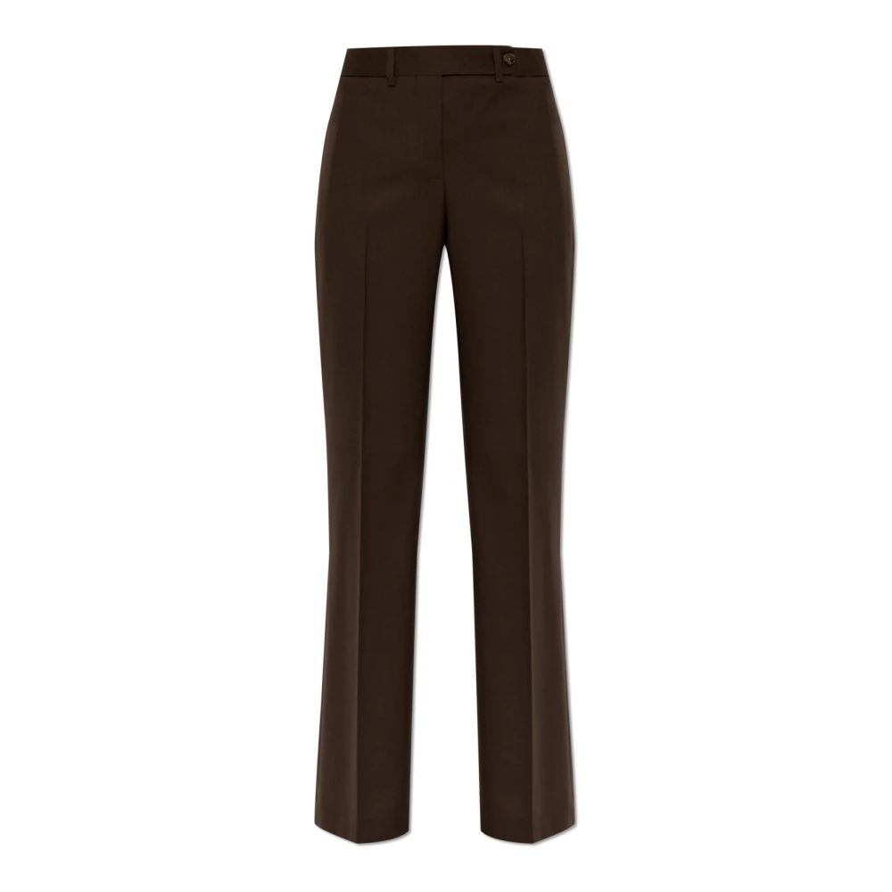 Paul Smith Vrouw Bruin Broeken Dames, Xs, Wol, Wool Crease-Front Broeken