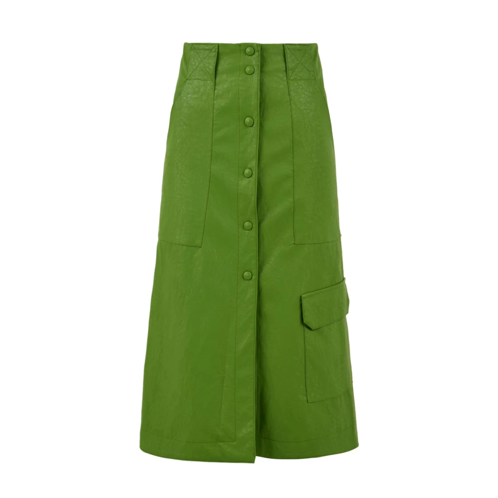 Beatrice .B Women's Green Midi Skirts, S, Donna Modello Skirts