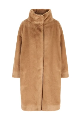 Högkrage Faux-Fur Kappa