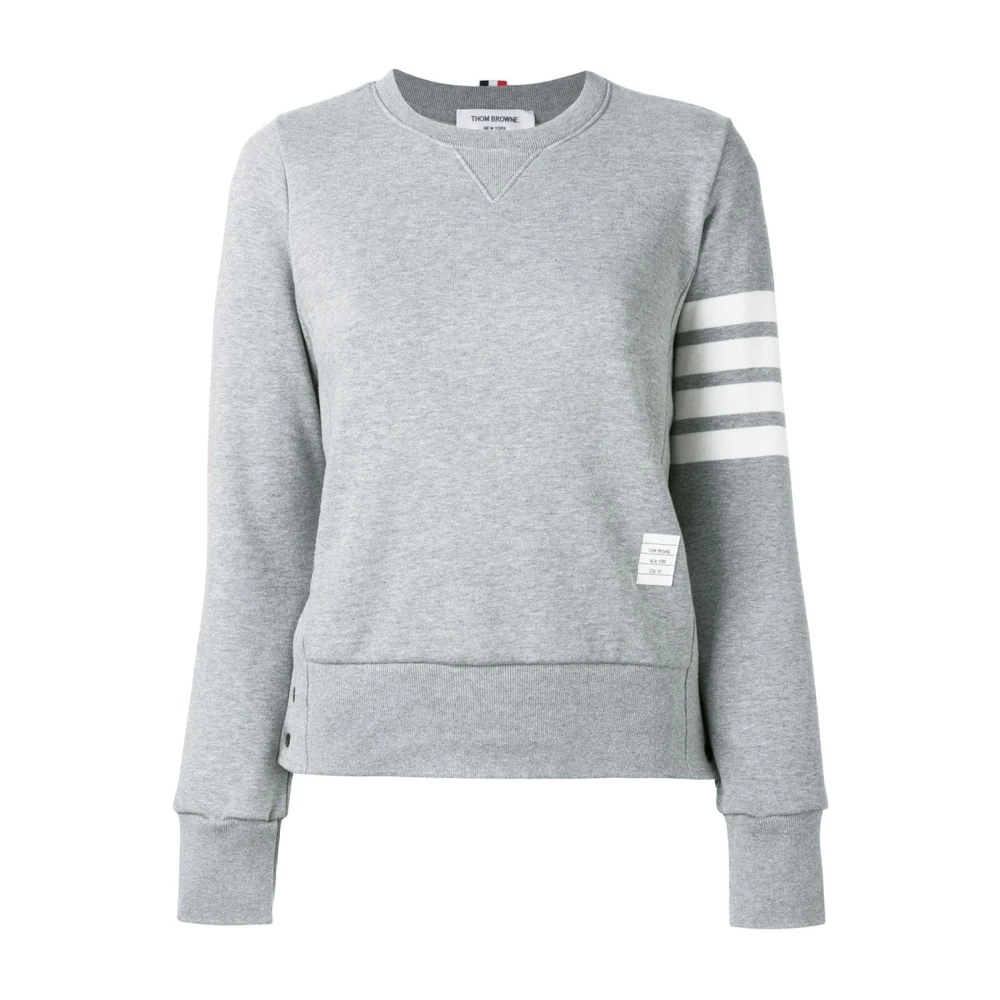 Thom Browne Grijze Sweater met Vier-Streep Gray Dames