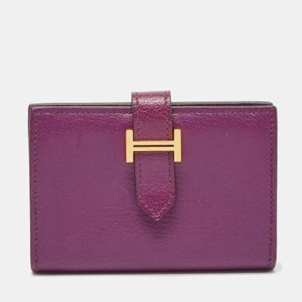 Hermès Vintage Pre-owned Leather wallets Purple Dames