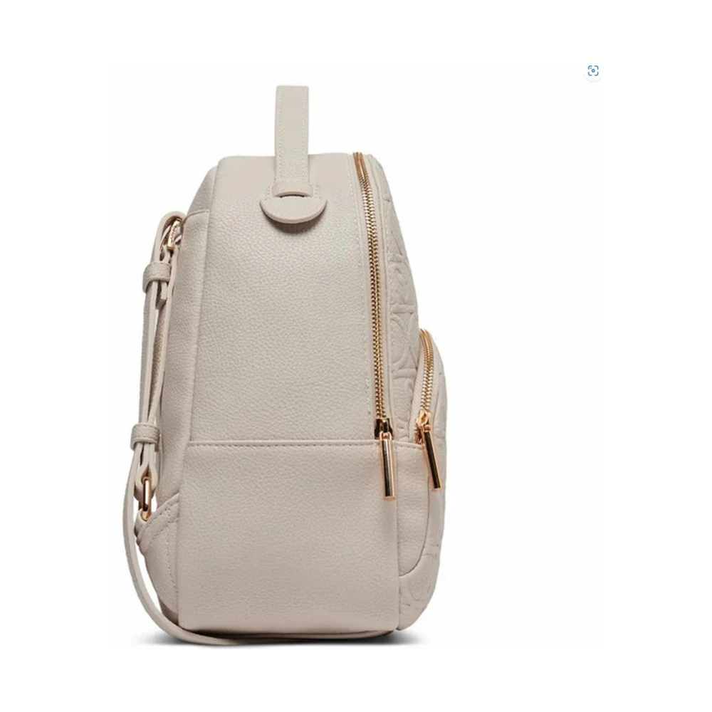Liu Jo Diervrije Monogram Rugzak met Voorvak Beige Dames