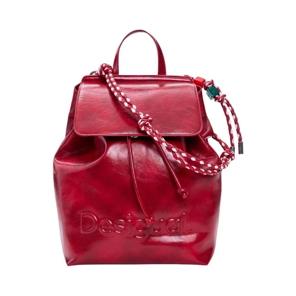 Desigual Women's Red Rucksack Backpack With Multiple Compartments - Backpacks - One Size - Bags