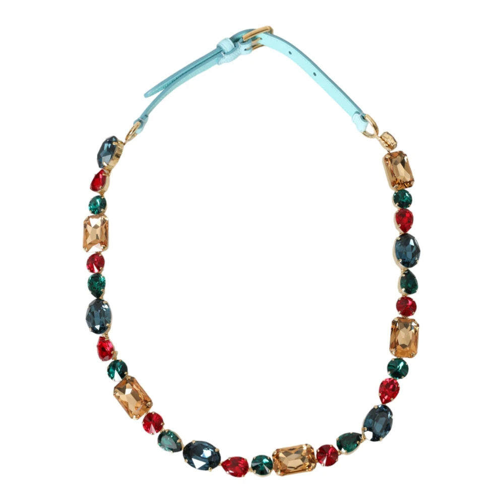Dolce & Gabbana Kristallen Ketting Taille Riem Blue Dames