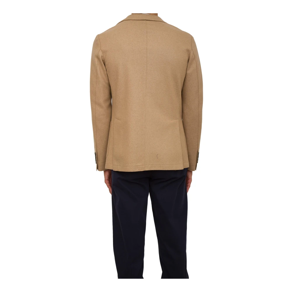 Eleventy Kameel Single-Breasted Jas Brown Heren