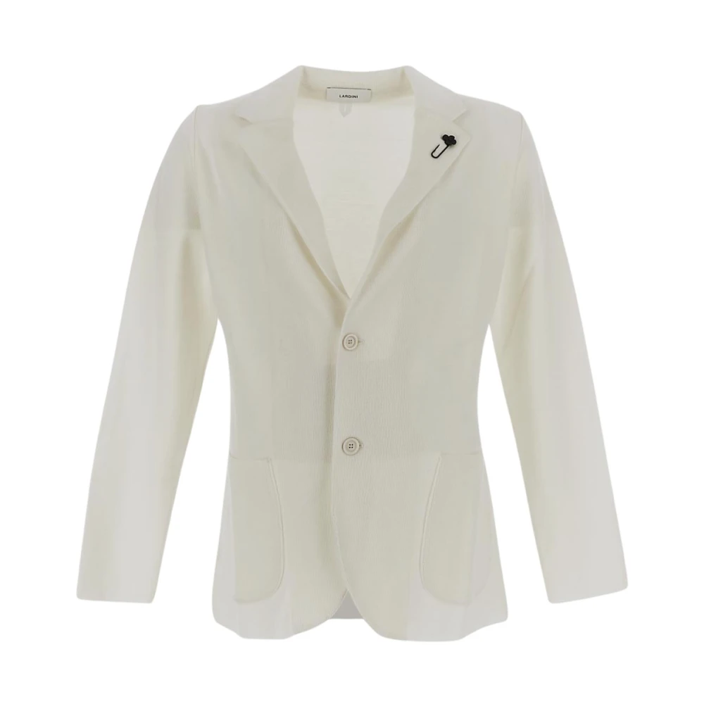 Lardini Wollen Gebreide Blazer White Heren