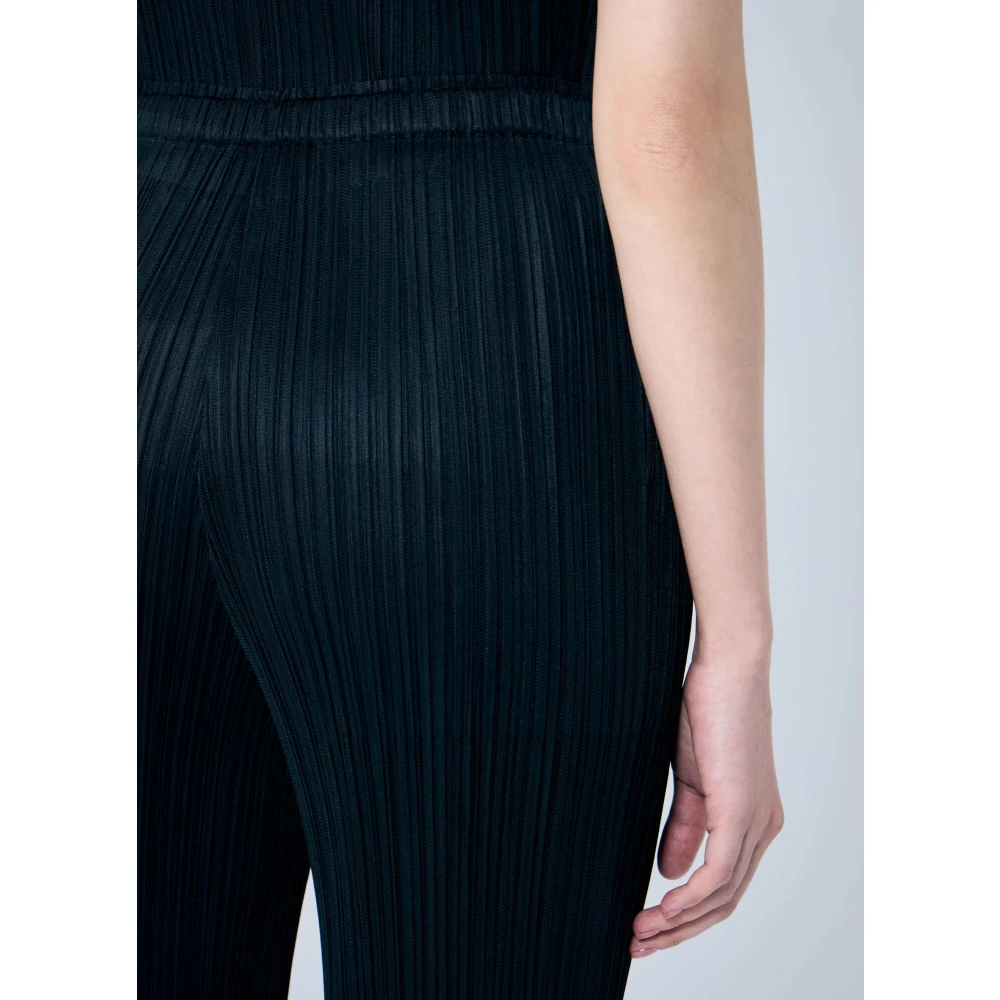 Issey Miyake Elastische Taille Geplooide Broek Black Dames