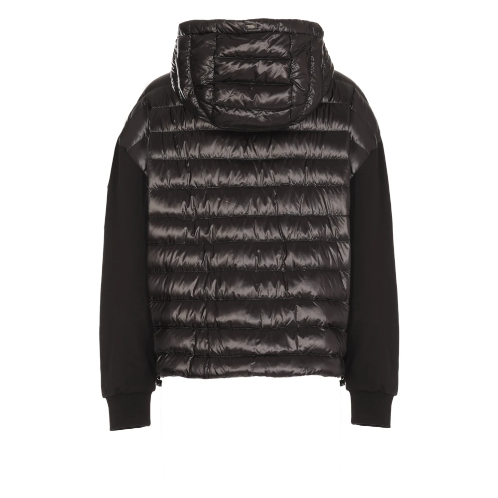 Herno Gewatteerde Zwarte Katoenmix Jas Black Dames