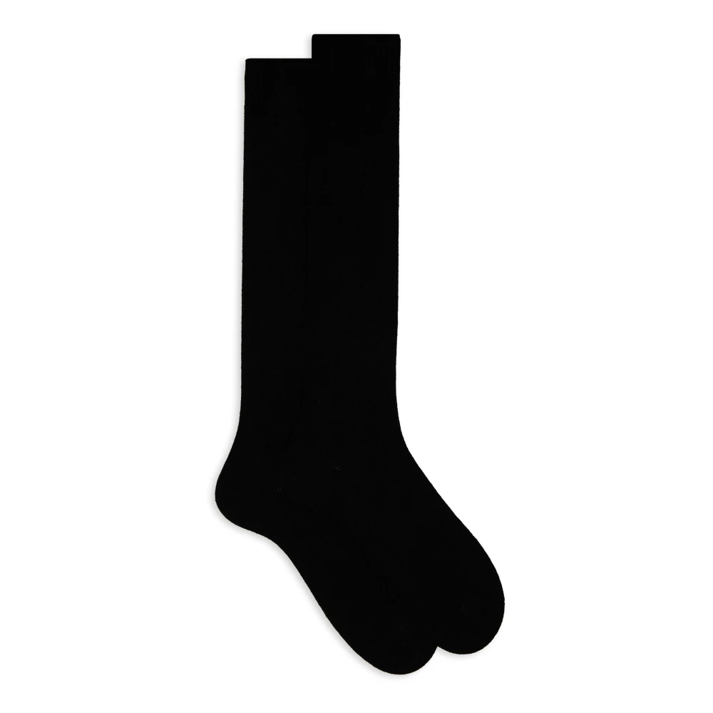Gallo Luxe Cashmere Lange Zwarte Sokken Black Dames