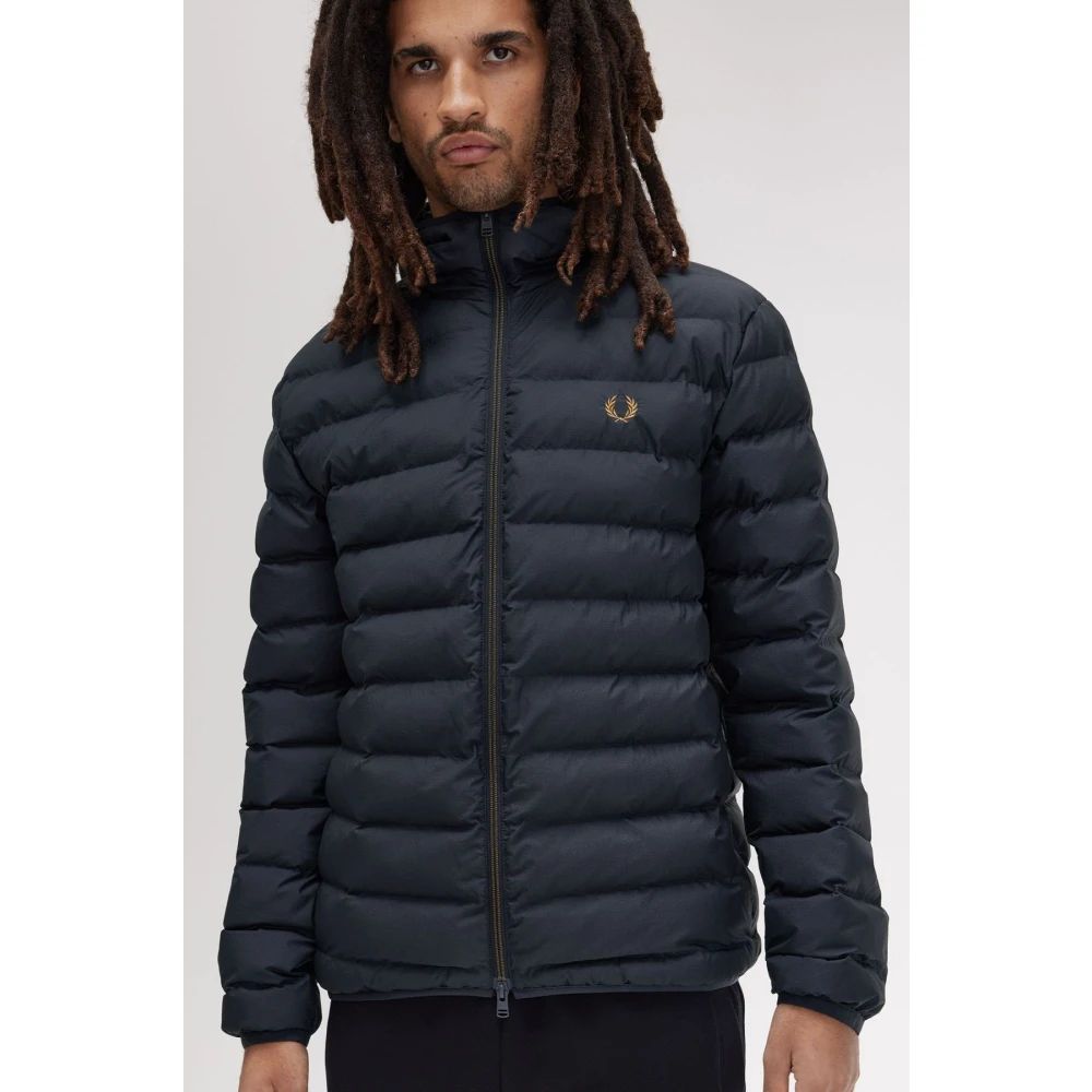 Fred Perry Blauwe Geïsoleerde Hoodie Jas Blue Heren