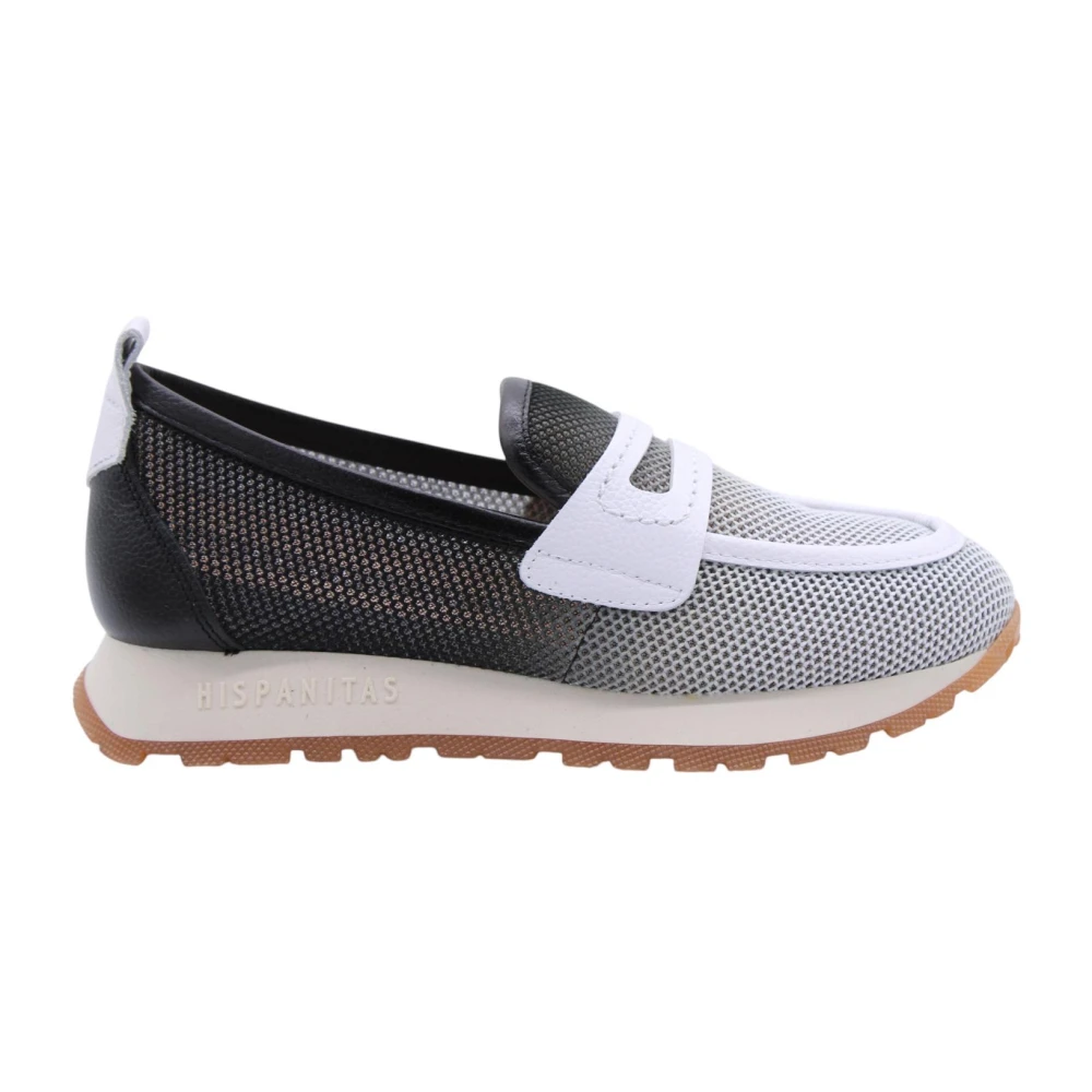 Hispanitas Women's Black Loafers, 6 Uk, Cross Mocassin Shoes