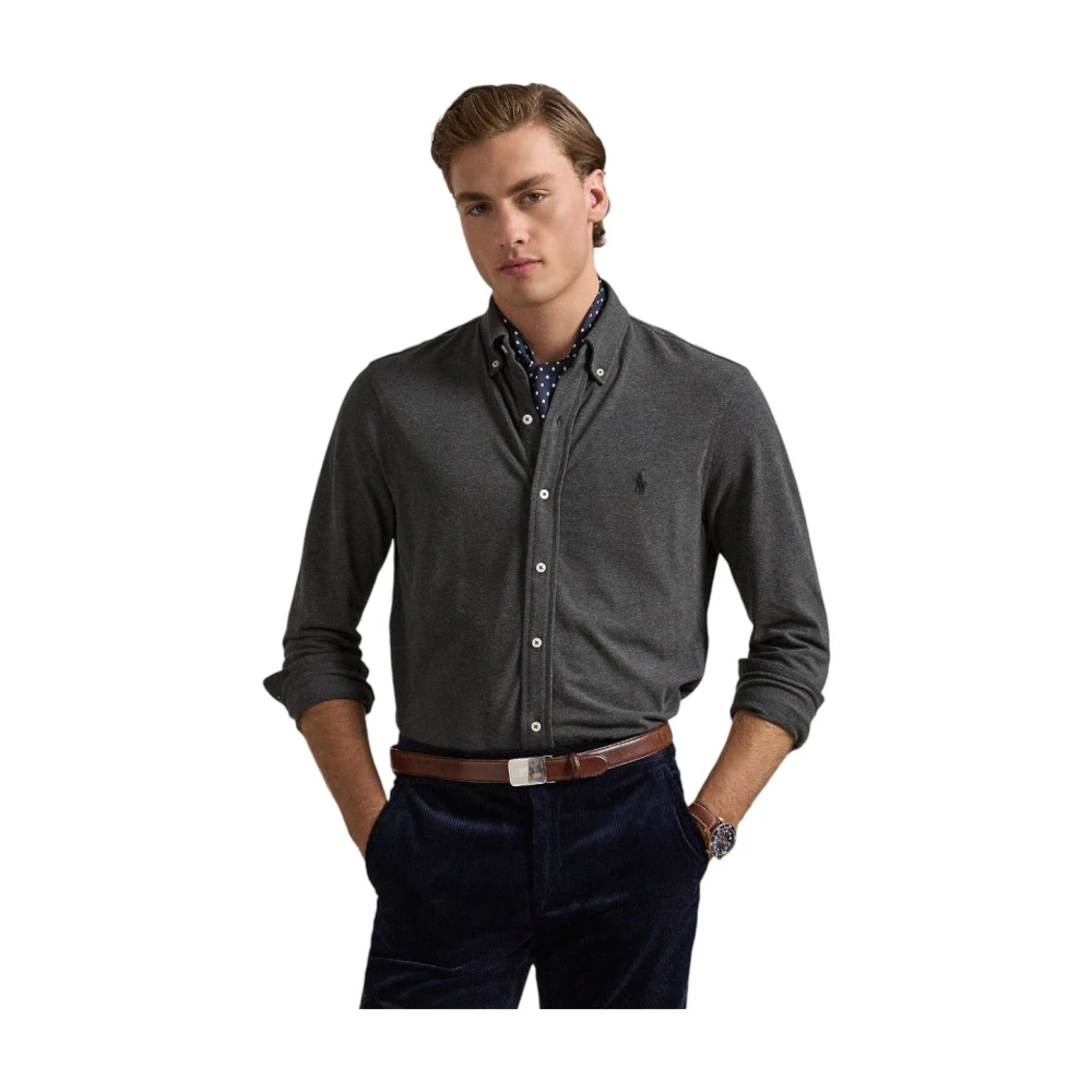 Ralph Lauren Featherweight Mesh Shirt Gray Heren