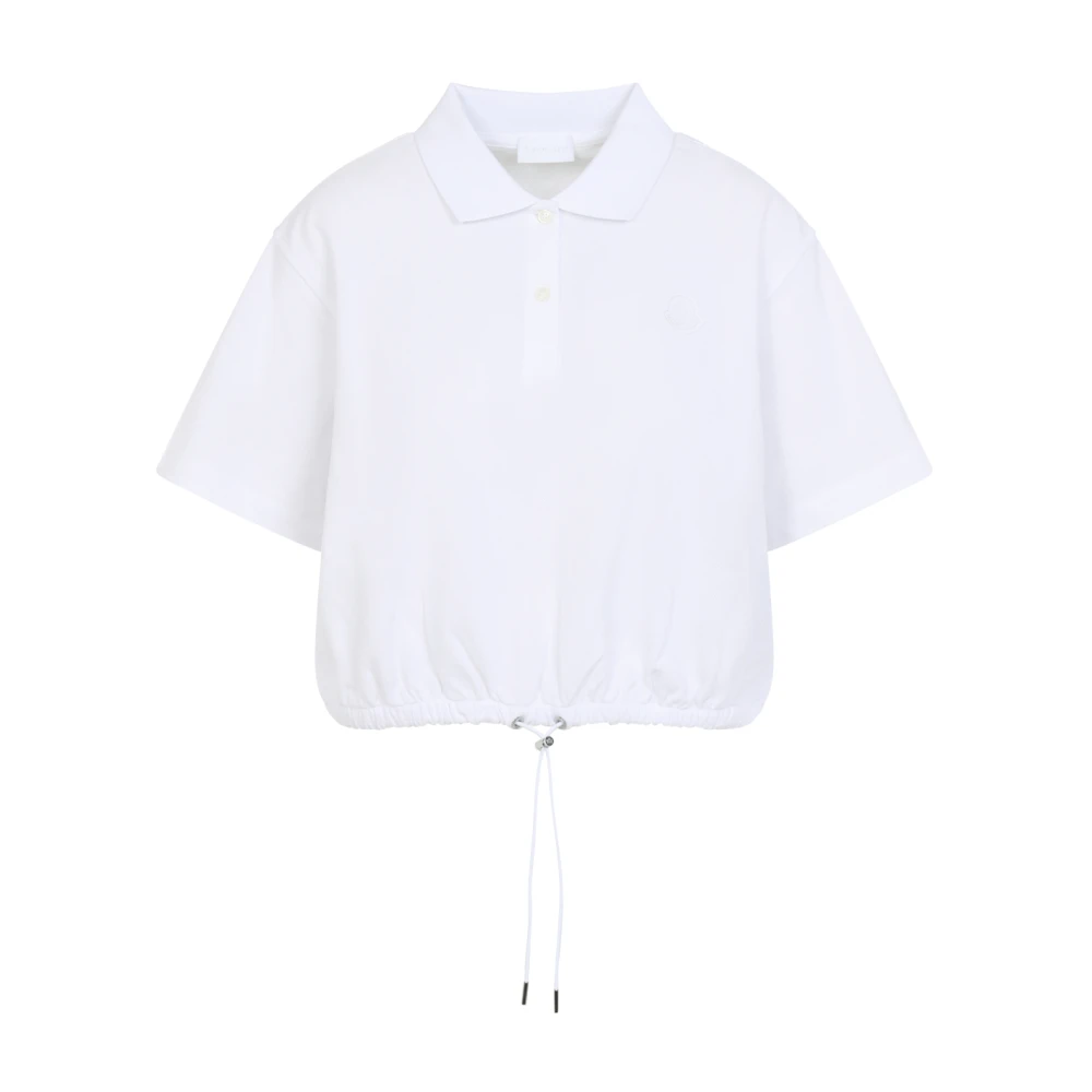Moncler White Short Sleeve Polo Shirt - Female - Polo Shirts - S - Tops