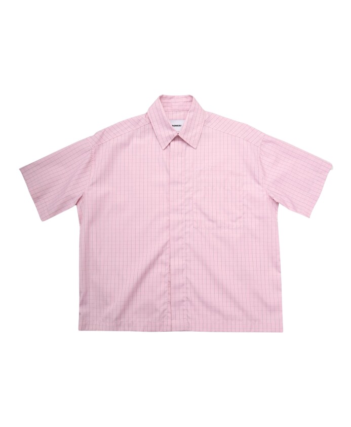 check-cropped-oversize-fit-shirt-pink