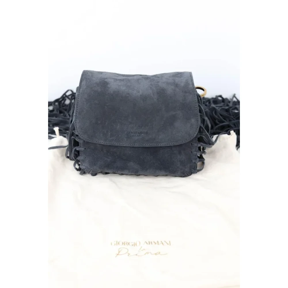 Armani Pre-owned Suede handbags Gray Dames