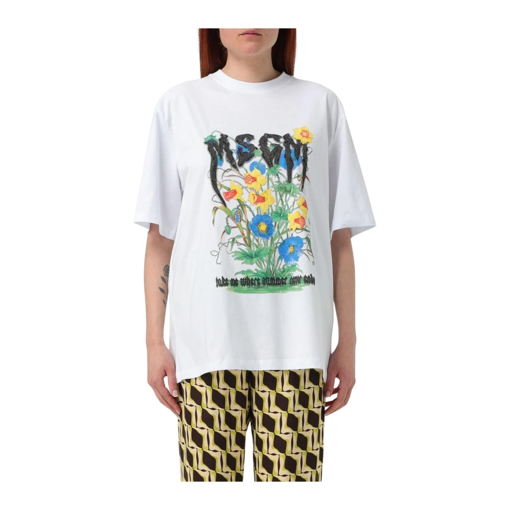 Msgm - Tops > T-Shirts - White - Msgm - Modalova
