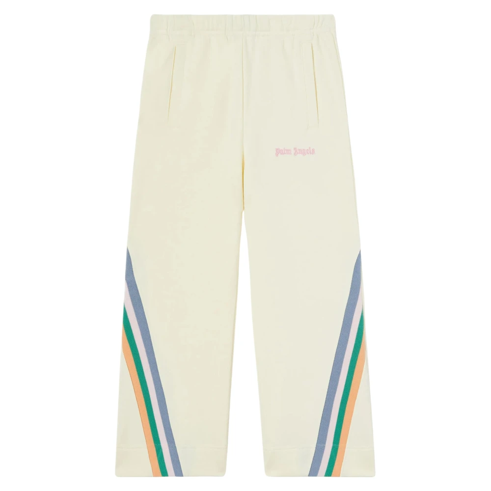 Palm Angels Women's Ivory Colorful Track Wide Pants In