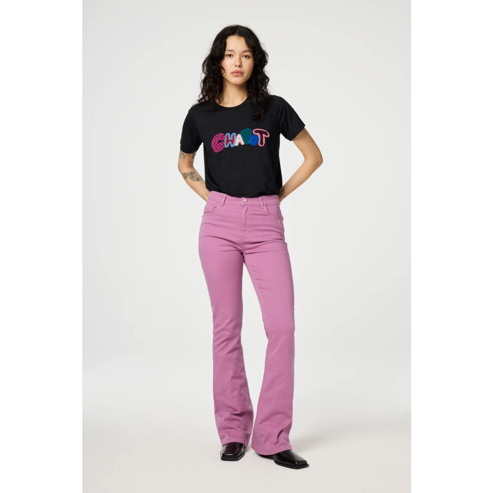 Fabienne Chapot Eva Flare Jeans Pink Dames