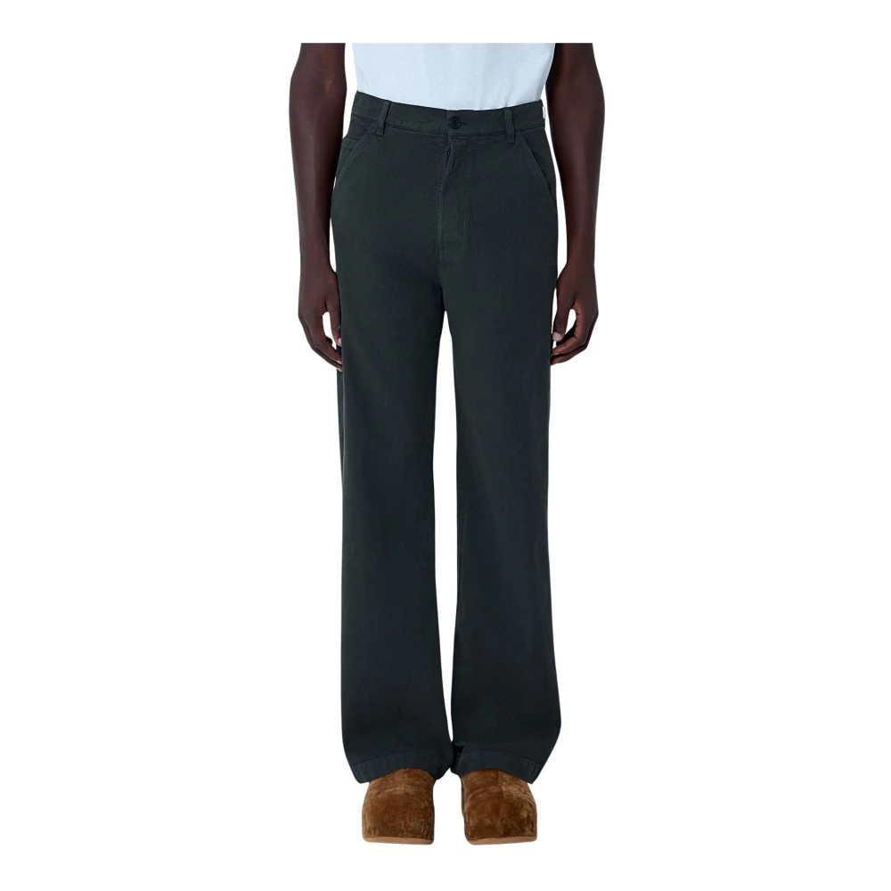 Dries Van Noten Men's Gray Cotton Drawstring Tailored Pants