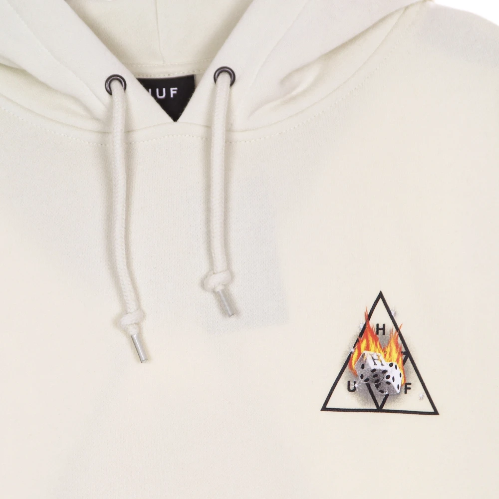 HUF Driehoek Print Hoodie met Kangoeroezak Beige Heren