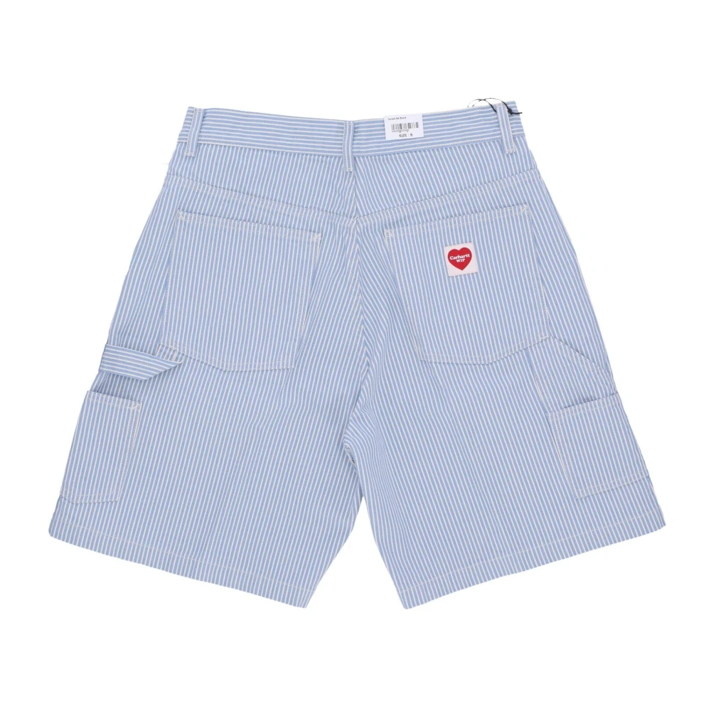 Carhartt WIP Gestreepte Denim Shorts Blue Heren