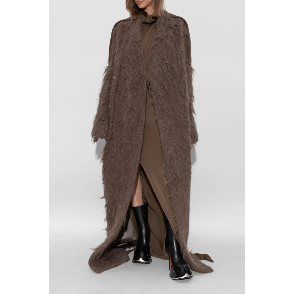 Rick Owens Officer Coat Brown Dames