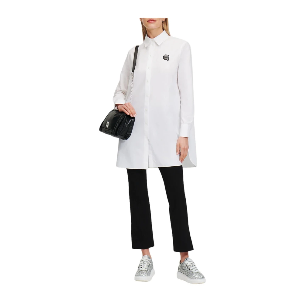 Karl Lagerfeld Shirt ikonik 2.0 tuniek shirt 08k245w1600 White Dames