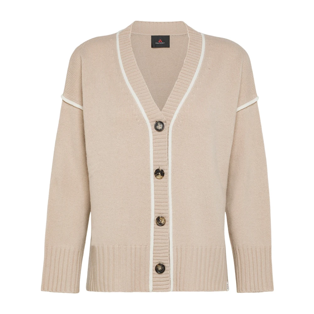 Peuterey Wollen Cardigan voor Stijlvolle Look Beige Dames