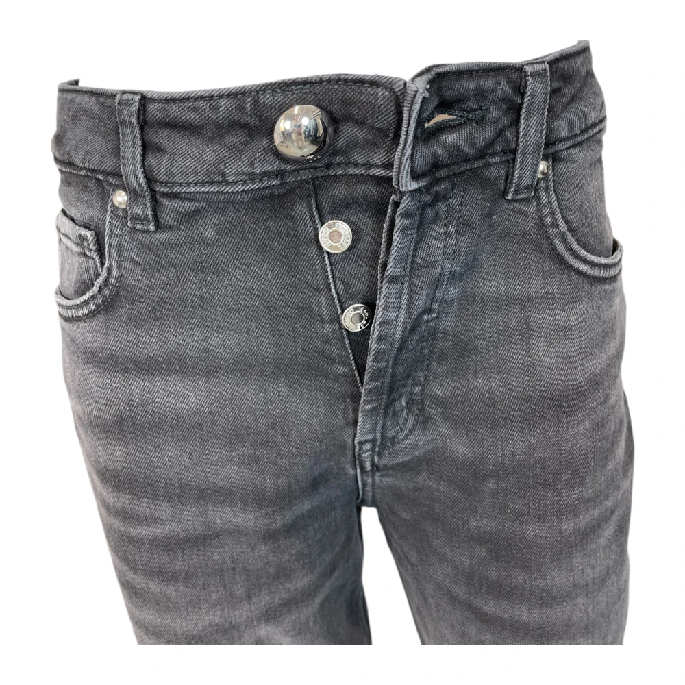 Hugo Boss Moderne Zwarte Jeans Rechte Pasvorm Hoge Taille Black Dames