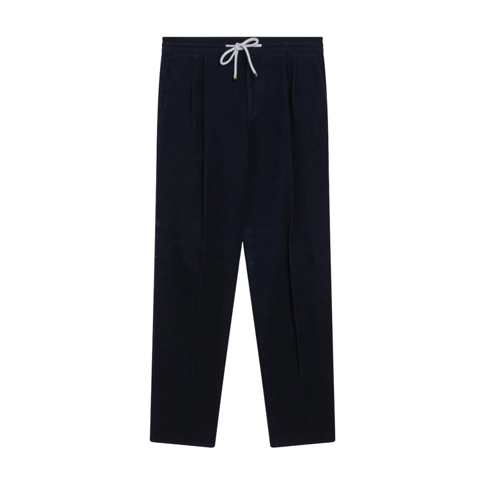 Brunello Cucinelli Men's Blue Corduroy Trousers - Straight Trousers - 2XL - Trousers