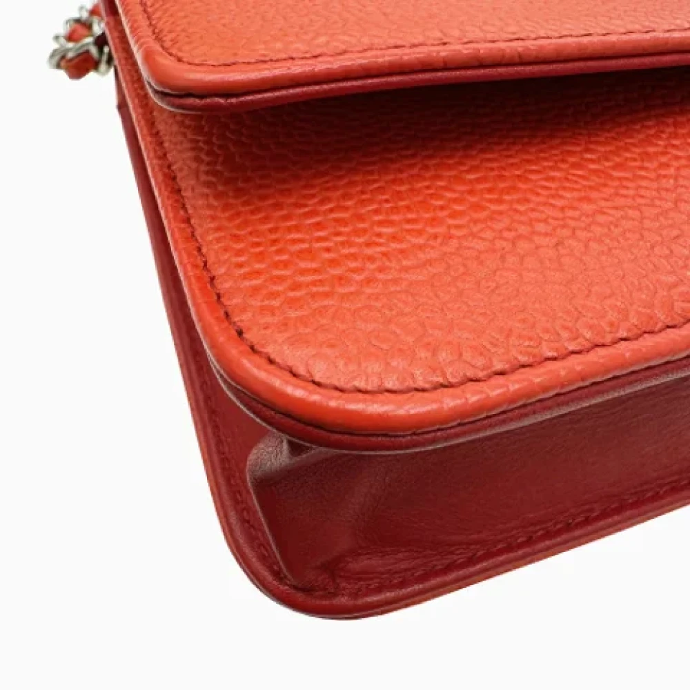 Chanel Vintage Pre-owned Leather chanel-bags Orange Dames