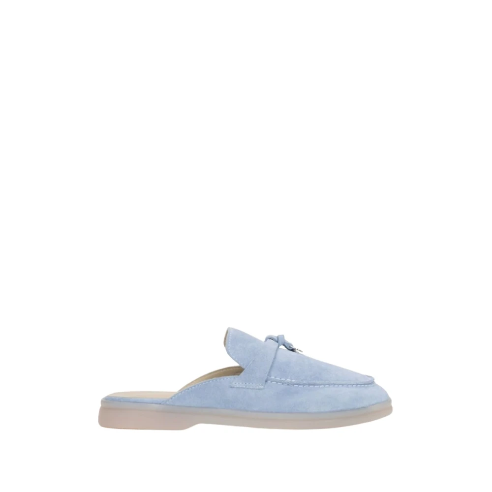 Estro Blue Tassel Velour Mules - Female - Mules - 5 Uk - Shoes