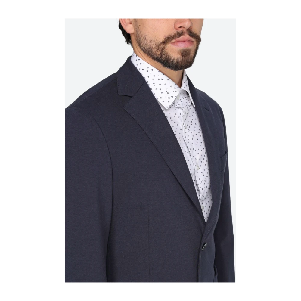 Hugo Boss Stretch katoenen jersey jas Blue Heren