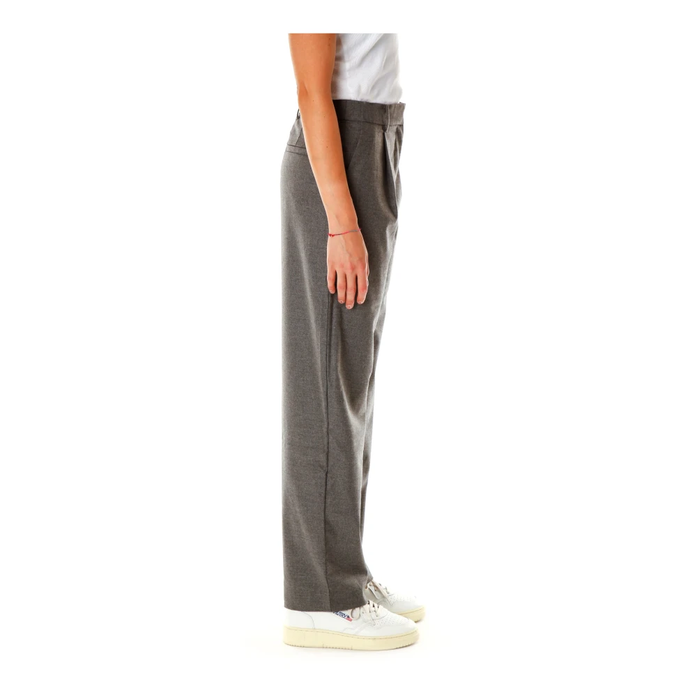 Samsøe High-Waisted Rechte Broek Gray Dames