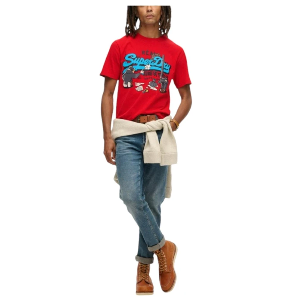 Superdry New York Rode T-shirt Urban Stijl Red Heren