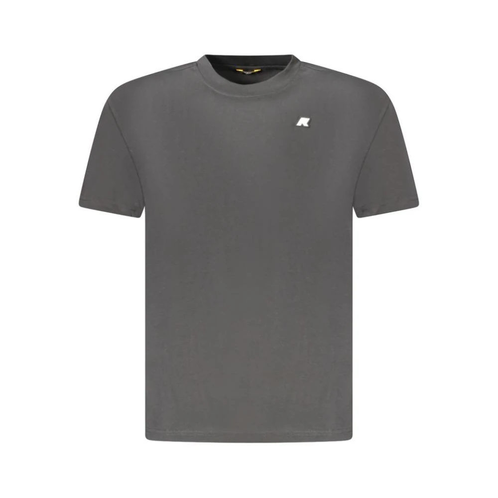 K-Way Herr Grå Toppar Xl, Bomull, Svart Bomull Logo T-Shirt