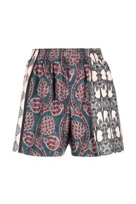 silke-grafiskt-tryck-elastisk-midja-shorts