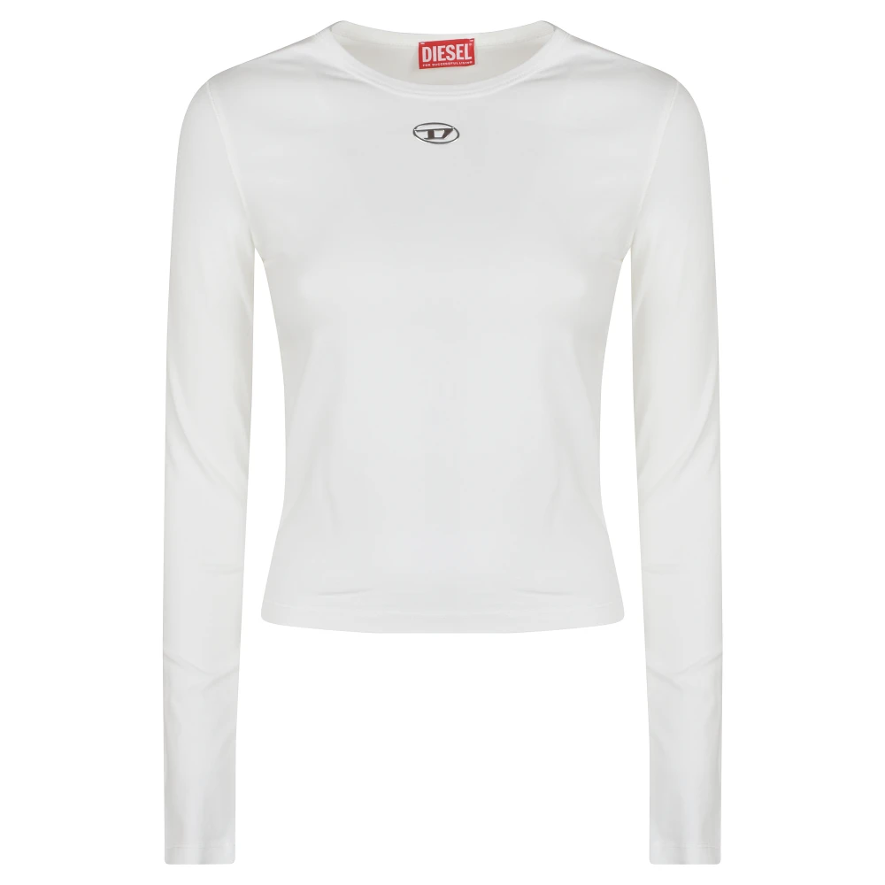 Diesel Vrouw Wit Tops Dames, L, Katoen, T-Uncutieslong-Ls-Od