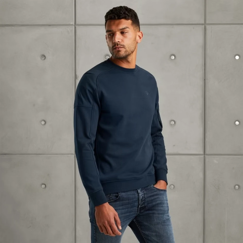 Cast Iron Terry Sweatshirt Regular Fit Blue Heren