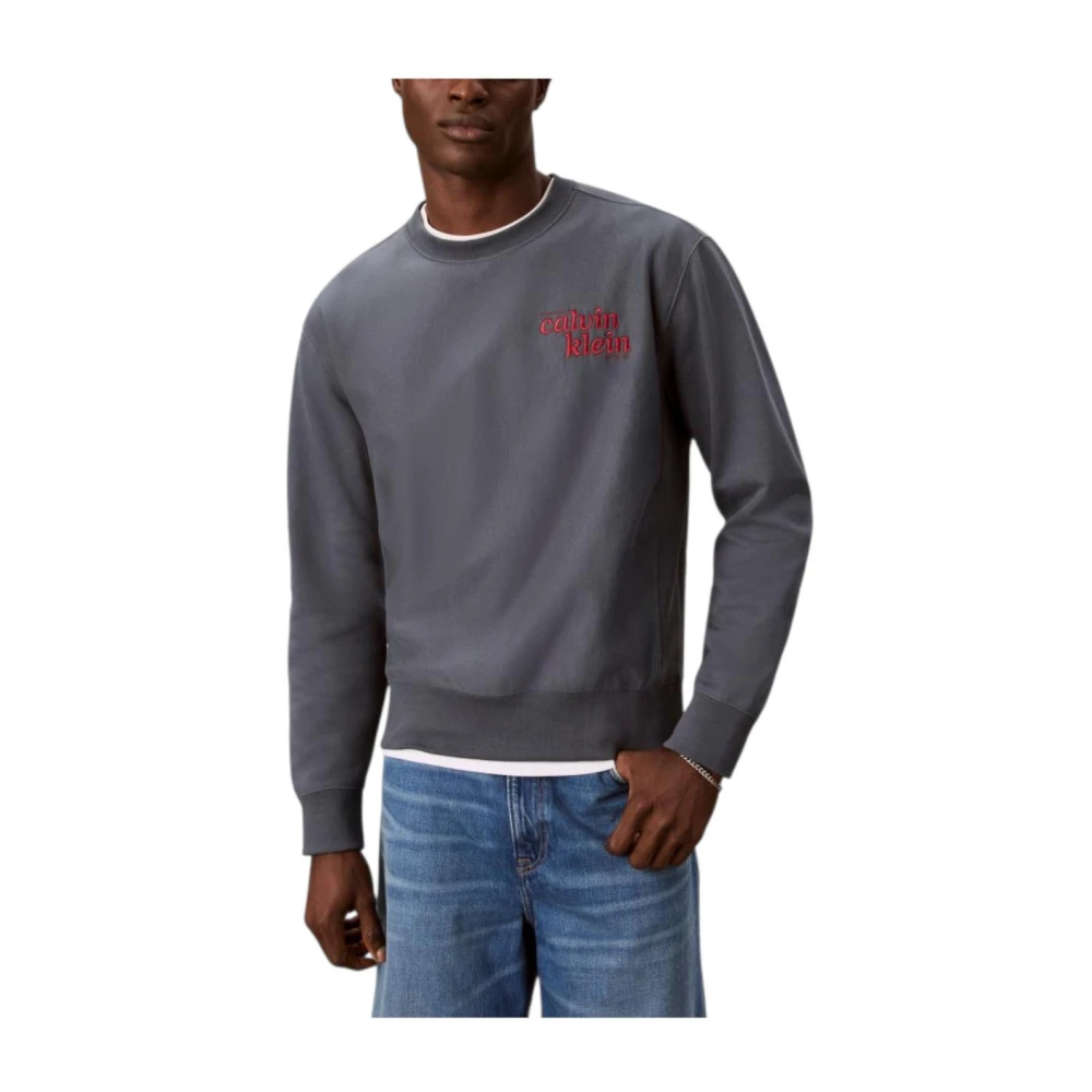 Calvin Klein Gray Sweatshirts, Male, L, Sweatshirts