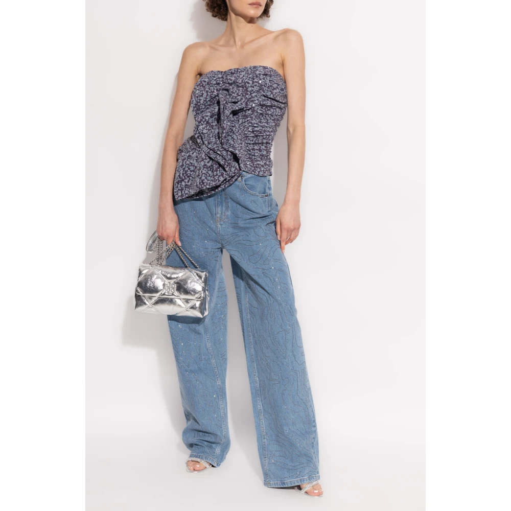 Rotate Birger Christensen Top met pailletversiering Purple Dames