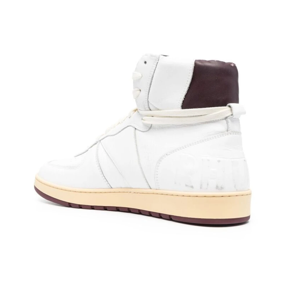 Rhude Hoge Sneakers Wit Maroon Paneelontwerp White Heren