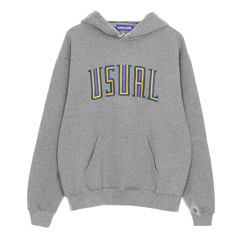 Usual Gestreepte hoodie met kangoeroezak Gray Heren