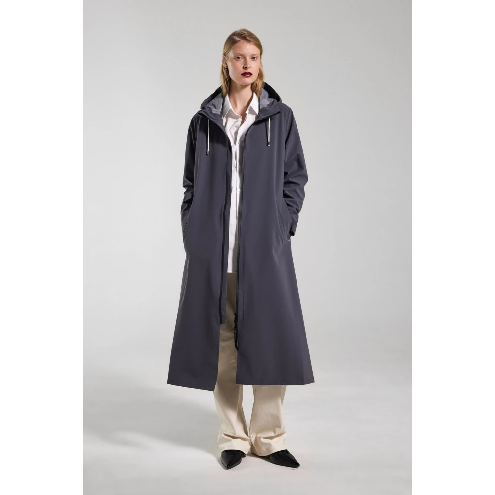 Stutterheim Lichtgewicht Matte Rits Regenjas Blue Dames