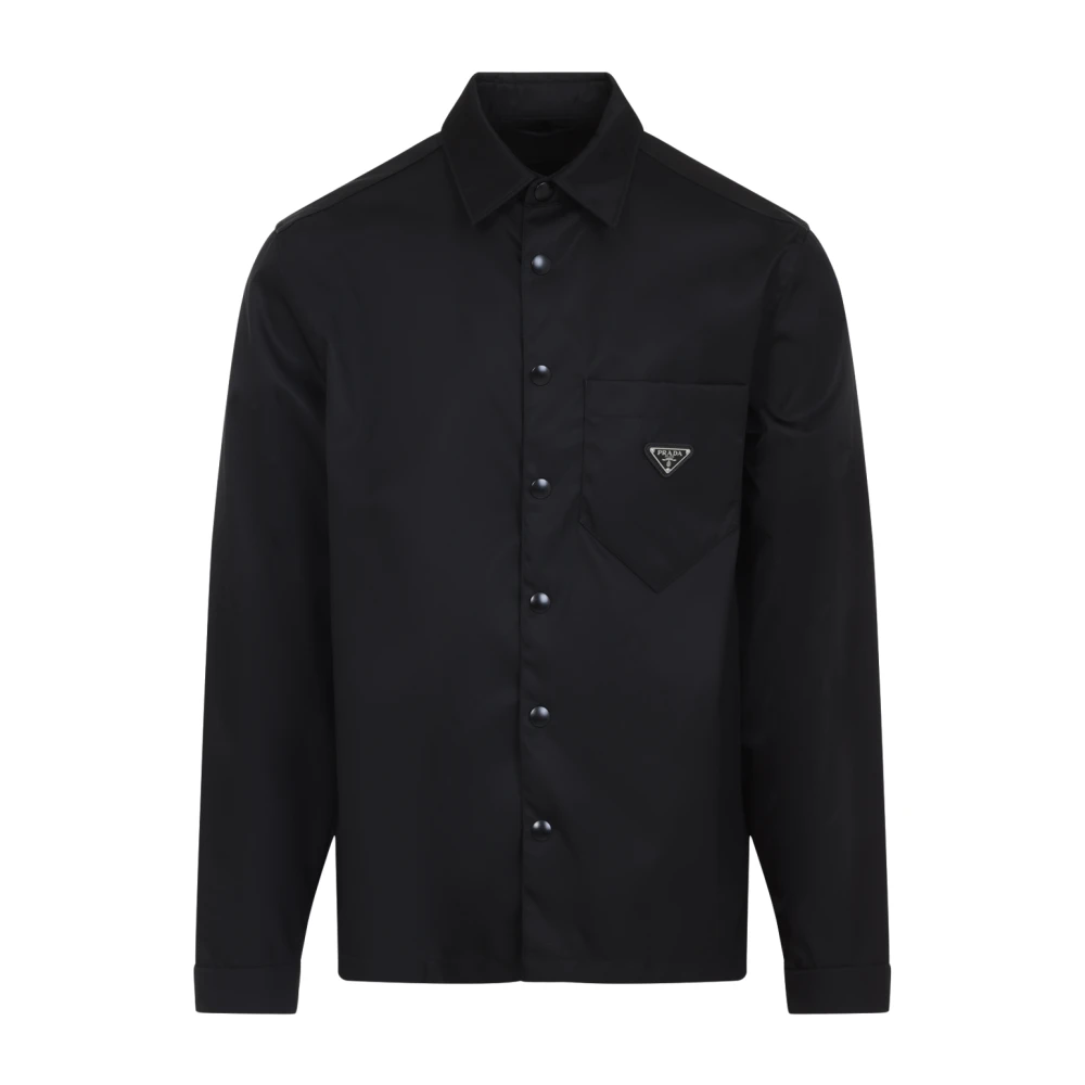Prada Casual Shirts, Male, M, Re-Nylon Shirt Black