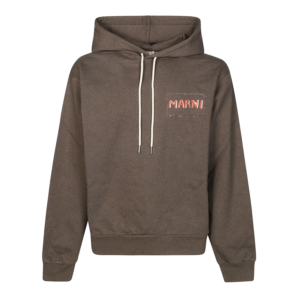 Marni Logo Hoodie Brown Heren