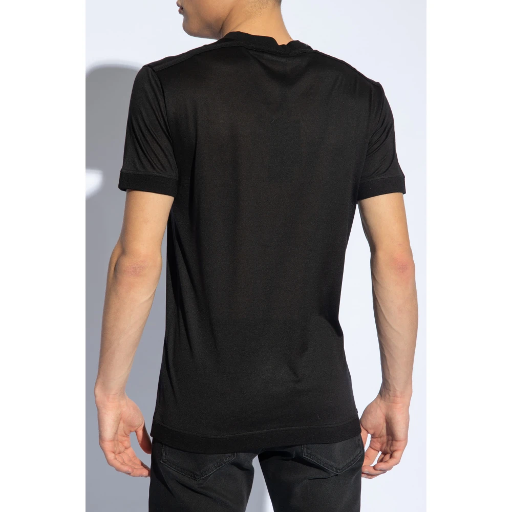 Dolce & Gabbana Zijden T-shirt Black Heren