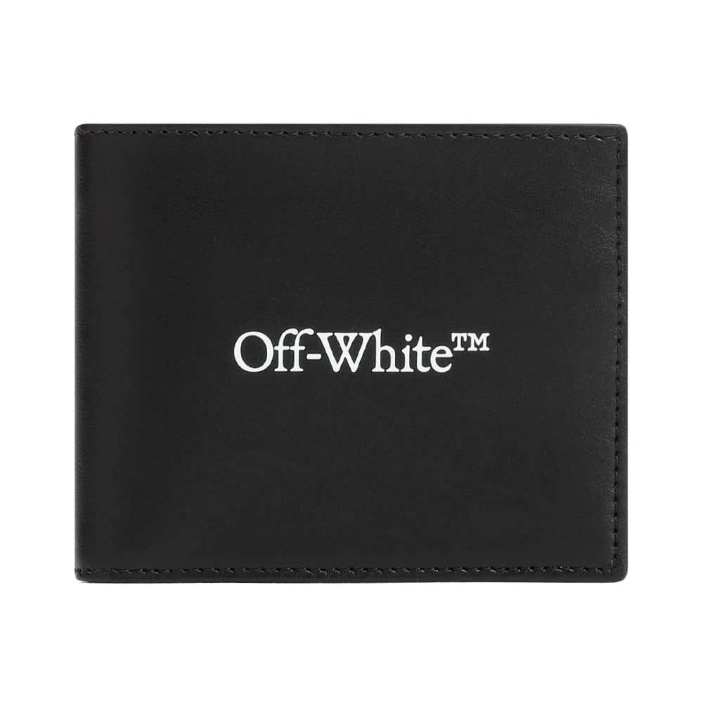 Off White Bookish Bi-fold Zwart Leren Portemonnee Black Heren
